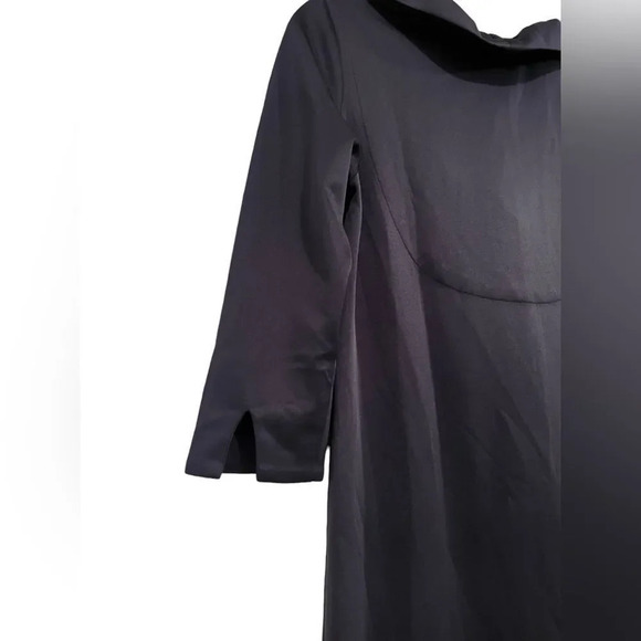 Gretchen Scott JERSEY RUFFNECK DRESS Sz XS Navy - Picture 6 of 10